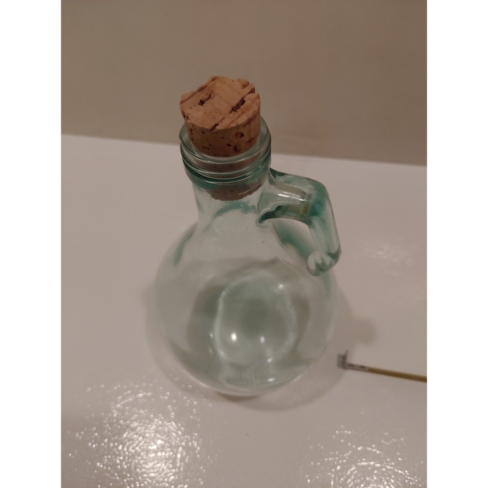 Vintage Green Glass One Handled Craft Glass Corked - Picture 6 of 9